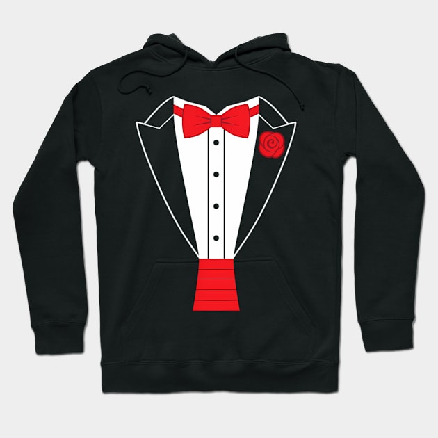 Tuxedo Red Bow Tie Hoodie by klei-nhanss